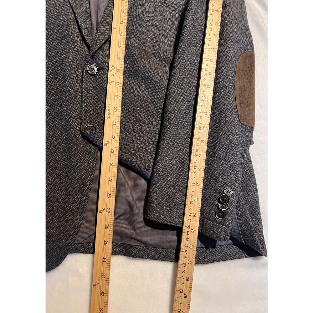 Joseph Abboud XL 44R Blue Gray Herringbone Tweed Texture Blazer Sport Jacket - Picture 13 of 15